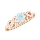 Rosec Jewels-3/4 CT Round Ethiopian Opal Infinity Engagement Ring with Diamond