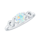 Rosec Jewels-3/4 CT Round Ethiopian Opal Infinity Engagement Ring with Diamond