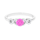 Rosec Jewels-Pink Sapphire Infinity Engagement Ring with Diamond