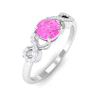 Rosec Jewels-Pink Sapphire Infinity Engagement Ring with Diamond