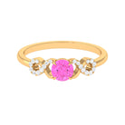 Rosec Jewels-Pink Sapphire Infinity Engagement Ring with Diamond