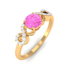 Rosec Jewels-Pink Sapphire Infinity Engagement Ring with Diamond