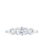 Rosec Jewels-Round Moissanite Criss Cross Promise Ring