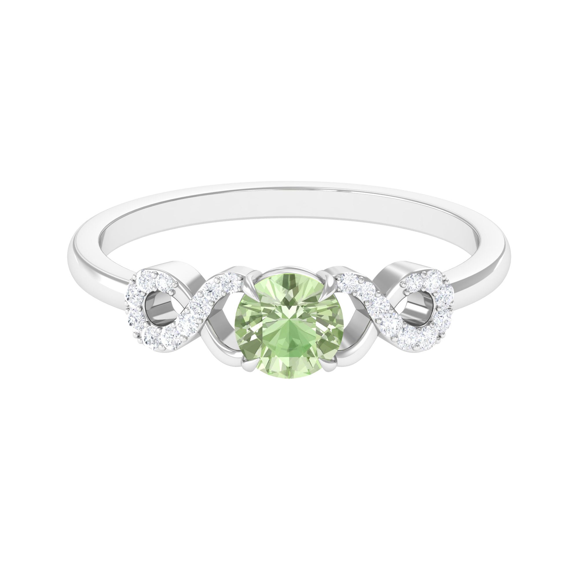 Rosec Jewels-Real Green Sapphire and Diamond Criss Cross Promise Ring