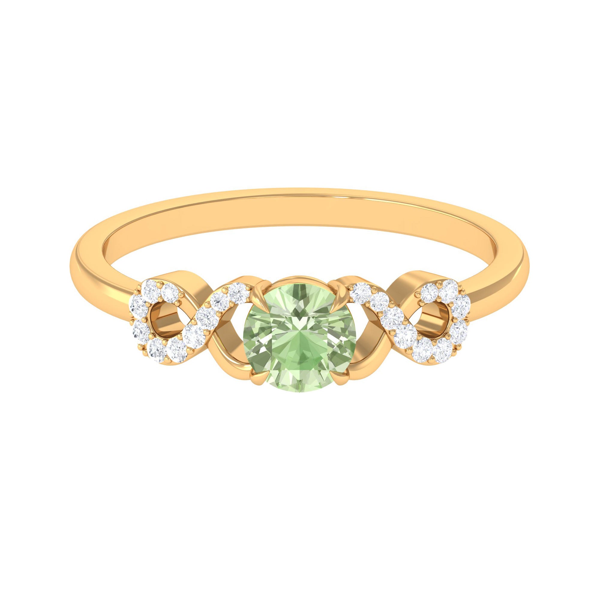 Rosec Jewels-Real Green Sapphire and Diamond Criss Cross Promise Ring