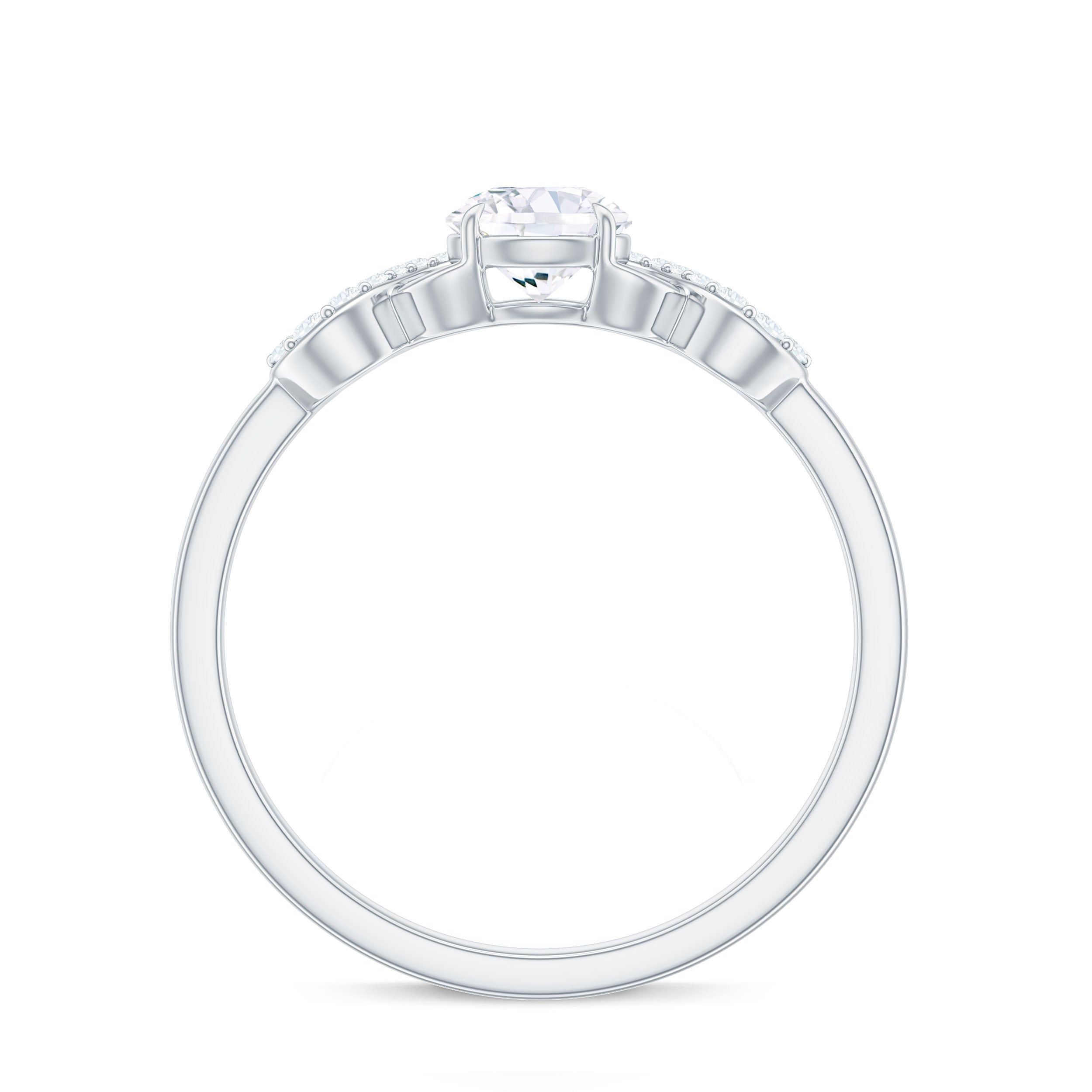 Rosec Jewels-Zircon Infinity Engagement Ring in Claw Setting