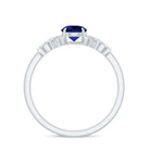 Rosec Jewels-Round Created Blue Sapphire Infinity Engagement Ring with Diamond