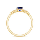 Rosec Jewels-Round Created Blue Sapphire Infinity Engagement Ring with Diamond