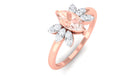 Rosec Jewels-1 Ct Marquise Morganite and Diamond Engagement Ring