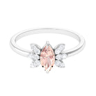 Rosec Jewels-1 Ct Marquise Morganite and Diamond Engagement Ring