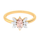 Rosec Jewels-1 Ct Marquise Morganite and Diamond Engagement Ring