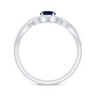 Rosec Jewels-1 CT Simple Blue Sapphire Solitaire Infinity Ring