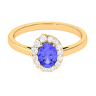 Rosec Jewels-Oval Shape Tanzanite Classic Halo Engagement Ring