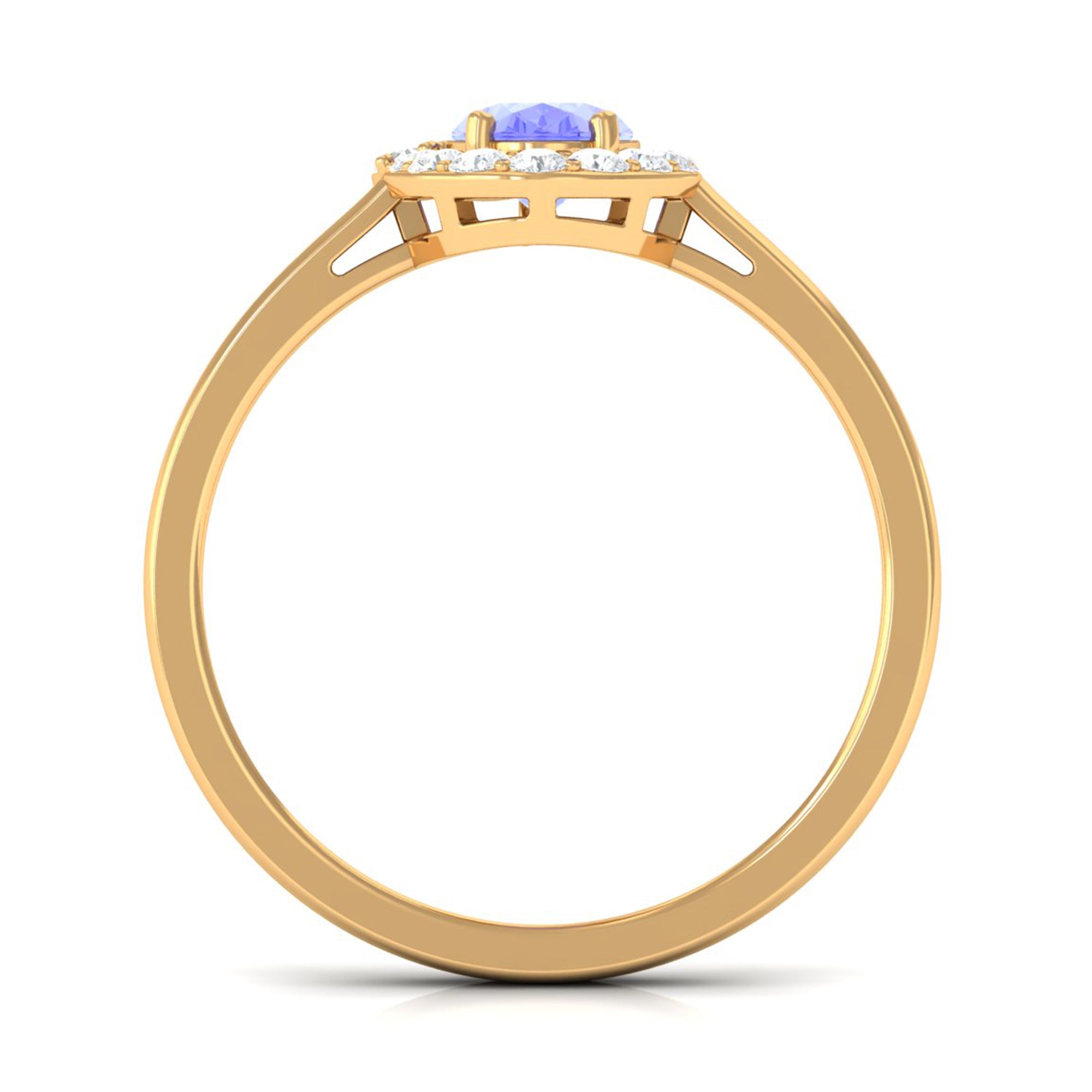 Rosec Jewels-Oval Shape Tanzanite Classic Halo Engagement Ring