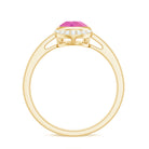 Rosec Jewels-Classic Pink Tourmaline Teardrop Engagement Ring with Diamond