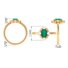 Rosec Jewels-1 CT Oval shape Emerald Cocktail Ring with Diamond