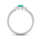 Rosec Jewels-1 CT Oval shape Emerald Cocktail Ring with Diamond