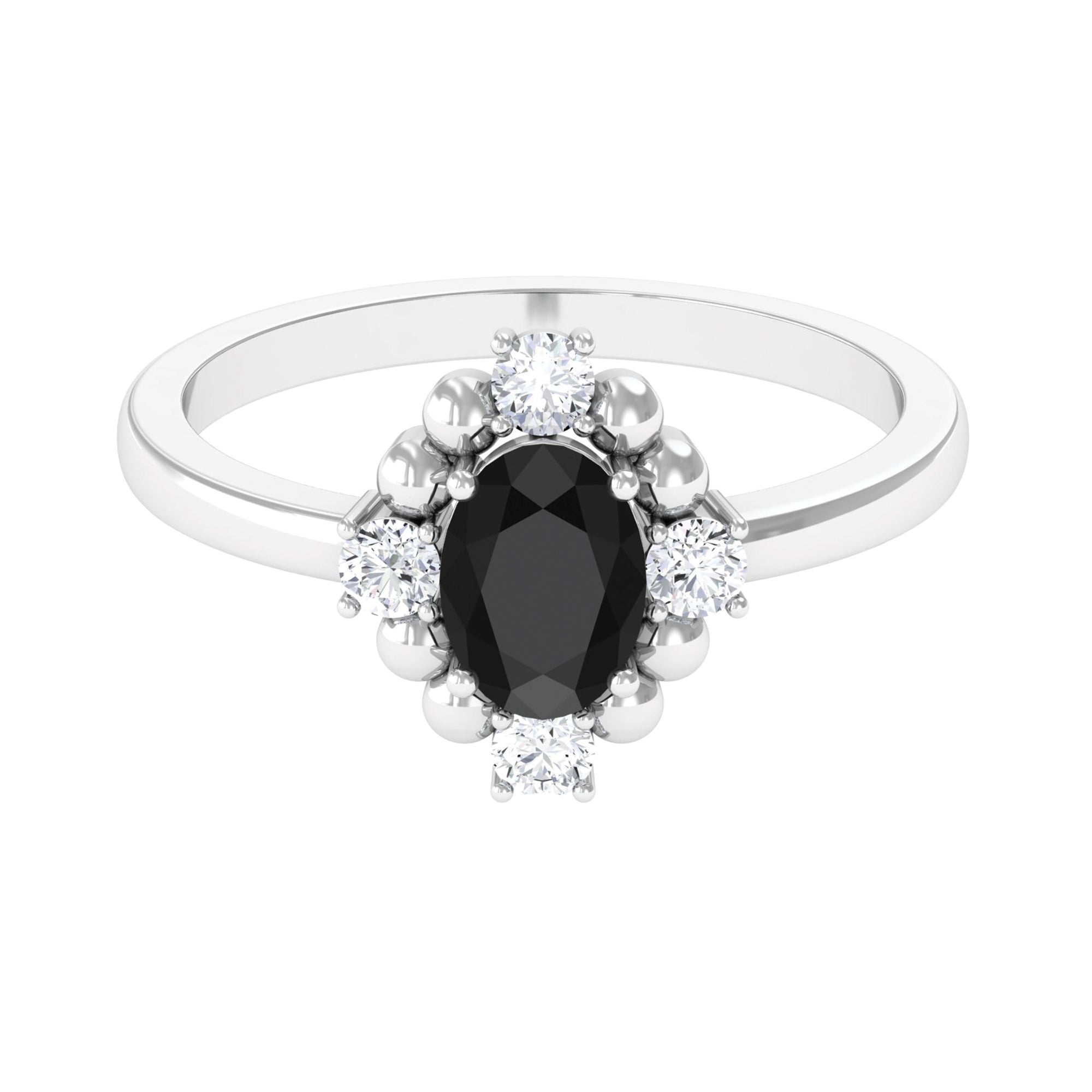 Rosec Jewels-Created Black Diamond Cocktail Engagement Ring