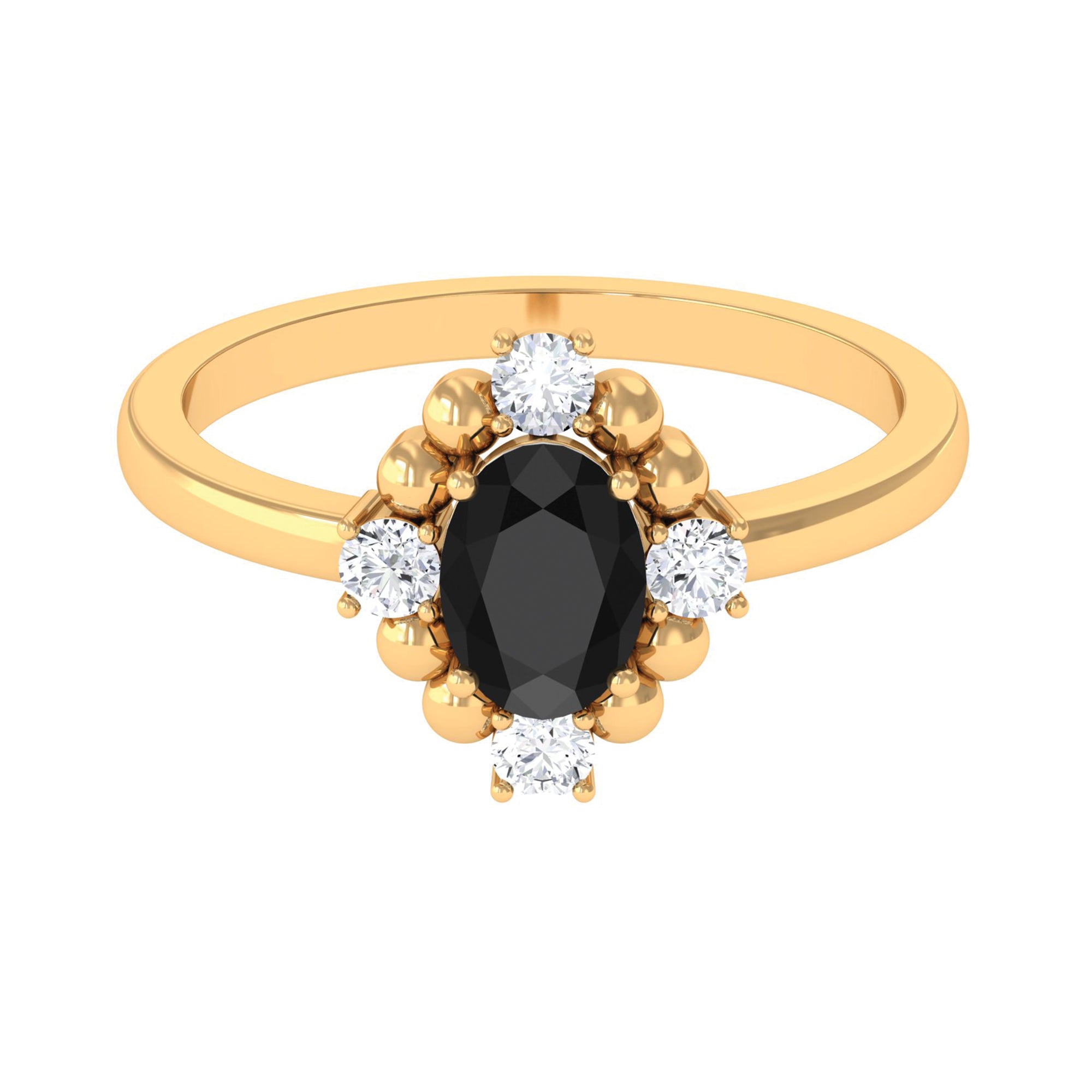 Rosec Jewels-Created Black Diamond Cocktail Engagement Ring