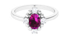 Rosec Jewels-Oval Rhodolite and Diamond Cocktail Ring