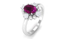 Rosec Jewels-Oval Rhodolite and Diamond Cocktail Ring