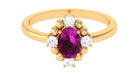 Rosec Jewels-Oval Rhodolite and Diamond Cocktail Ring