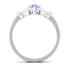 Rosec Jewels-Pear Shape Tanzanite and Diamond Solitaire Ring in Split Shank