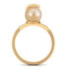 Rosec Jewels-Designer South Sea Pearl Solitaire Engagement Ring with Diamond