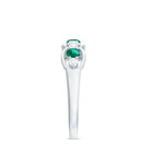 Rosec Jewels-1 CT Round Shape Certified Created Emerald and Diamond Anniversary Ring