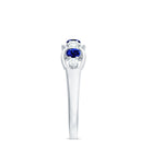 Rosec Jewels-Round Shape Certified Created Blue Sapphire and Diamond Anniversary Ring