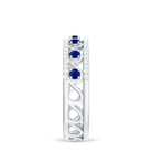 Rosec Jewels-Designer Blue Sapphire and Diamond Half Eternity Band Ring