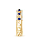 Rosec Jewels-Designer Blue Sapphire and Diamond Half Eternity Band Ring