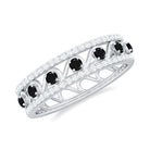 Rosec Jewels-0.75 CT Natural Black Onyx and Diamond Designer Eternity Band Ring