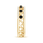 Rosec Jewels-0.75 CT Natural Black Onyx and Diamond Designer Eternity Band Ring