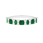 Rosec Jewels-5 CT Lab-Created Emerald and Moissanite Classic Eternity Band Ring