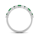 Rosec Jewels-5 CT Lab-Created Emerald and Moissanite Classic Eternity Band Ring