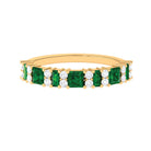 Rosec Jewels-5 CT Lab-Created Emerald and Moissanite Classic Eternity Band Ring