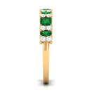 Rosec Jewels-5 CT Lab-Created Emerald and Moissanite Classic Eternity Band Ring