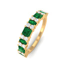 Rosec Jewels-5 CT Lab-Created Emerald and Moissanite Classic Eternity Band Ring