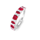 Rosec Jewels-Lab-Created Ruby and Moissanite Classic Eternity Band Ring