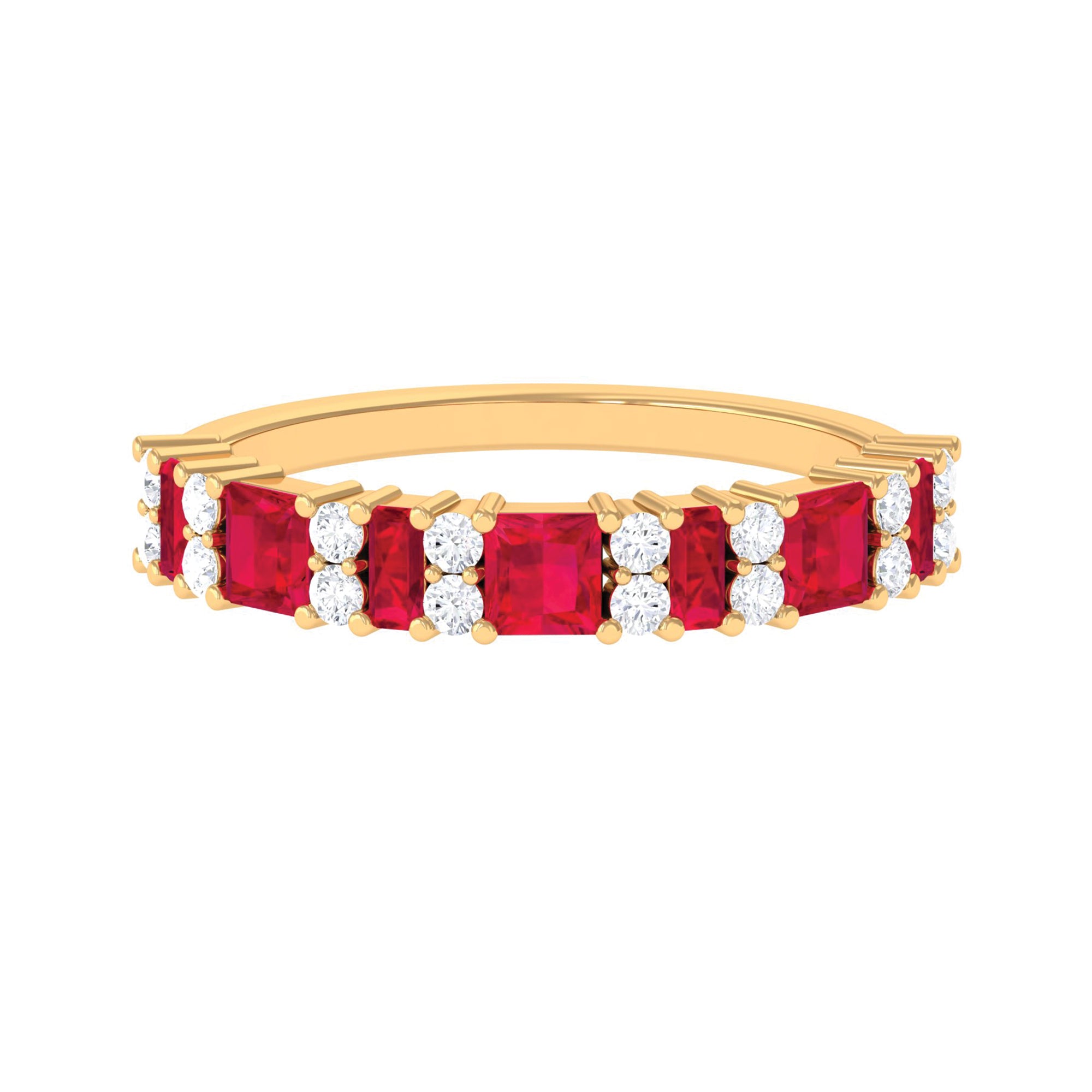 Rosec Jewels-Lab-Created Ruby and Moissanite Classic Eternity Band Ring