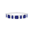 Rosec Jewels-Lab-Created Blue Sapphire and Moissanite Classic Eternity Band Ring