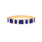 Rosec Jewels-Lab-Created Blue Sapphire and Moissanite Classic Eternity Band Ring