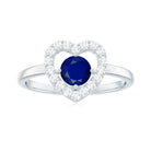 Rosec Jewels-Real Blue Sapphire and Diamond Heart Engagement Ring