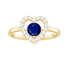 Rosec Jewels-Real Blue Sapphire and Diamond Heart Engagement Ring