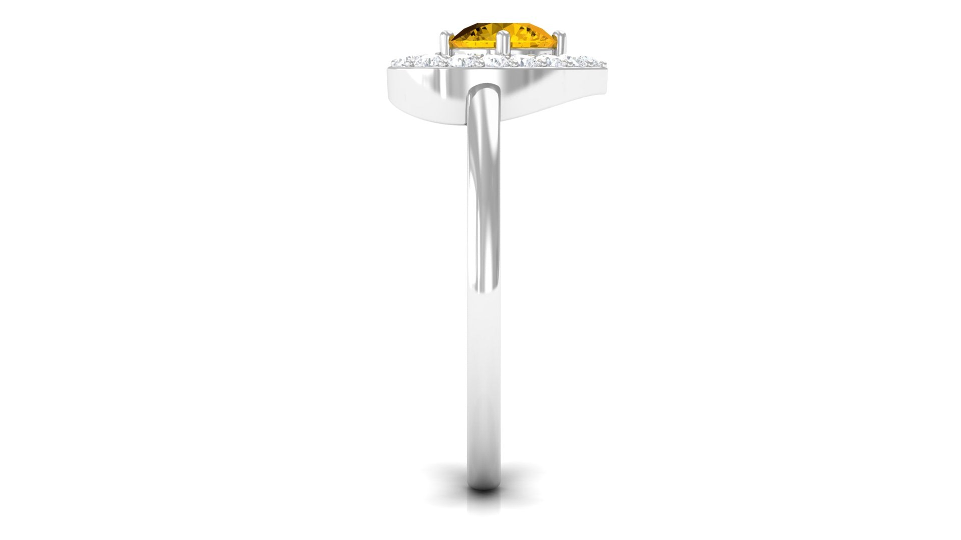 Rosec Jewels-Real Yellow Sapphire and Diamond Halo Heart Ring