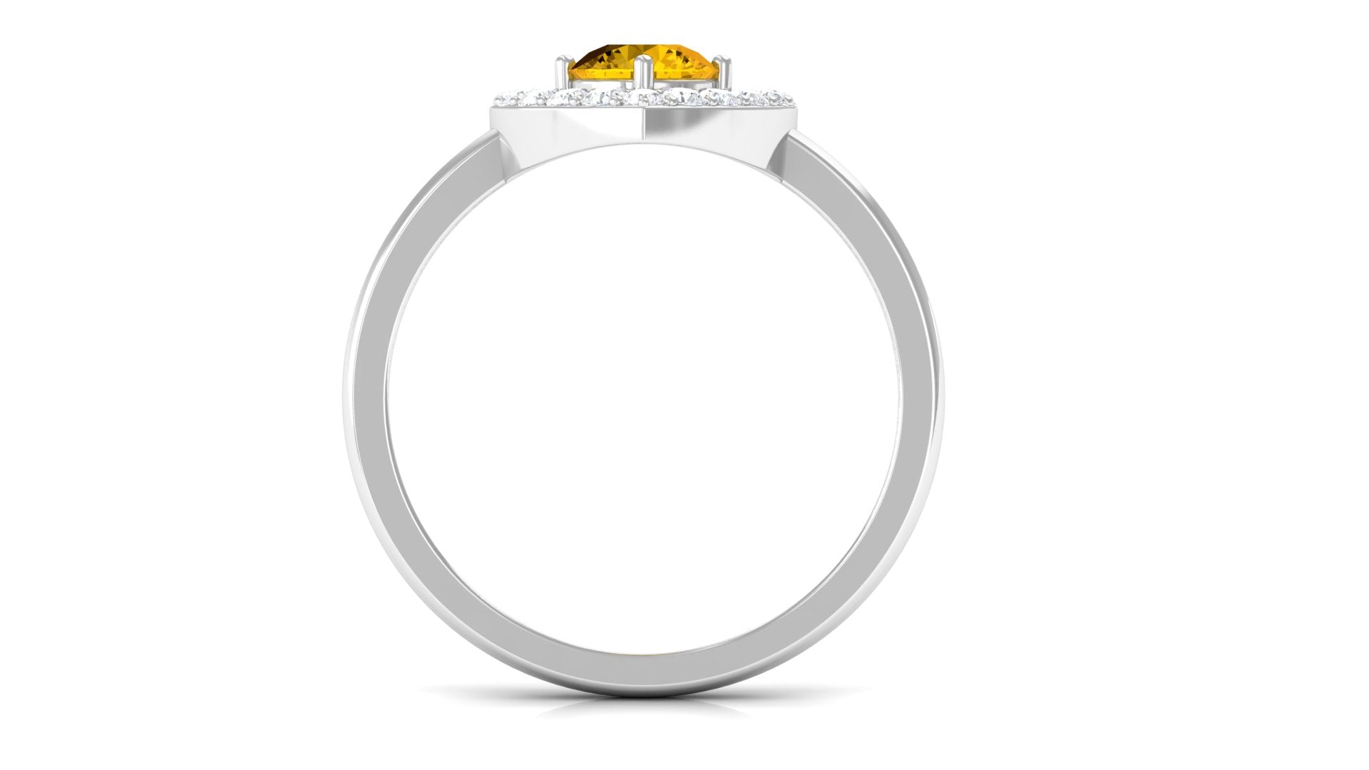 Rosec Jewels-Real Yellow Sapphire and Diamond Halo Heart Ring