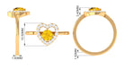 Rosec Jewels-Real Yellow Sapphire and Diamond Halo Heart Ring