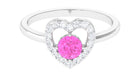 Rosec Jewels-Real Pink Sapphire and Diamond Heart Engagement Ring