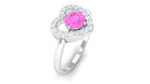 Rosec Jewels-Real Pink Sapphire and Diamond Heart Engagement Ring